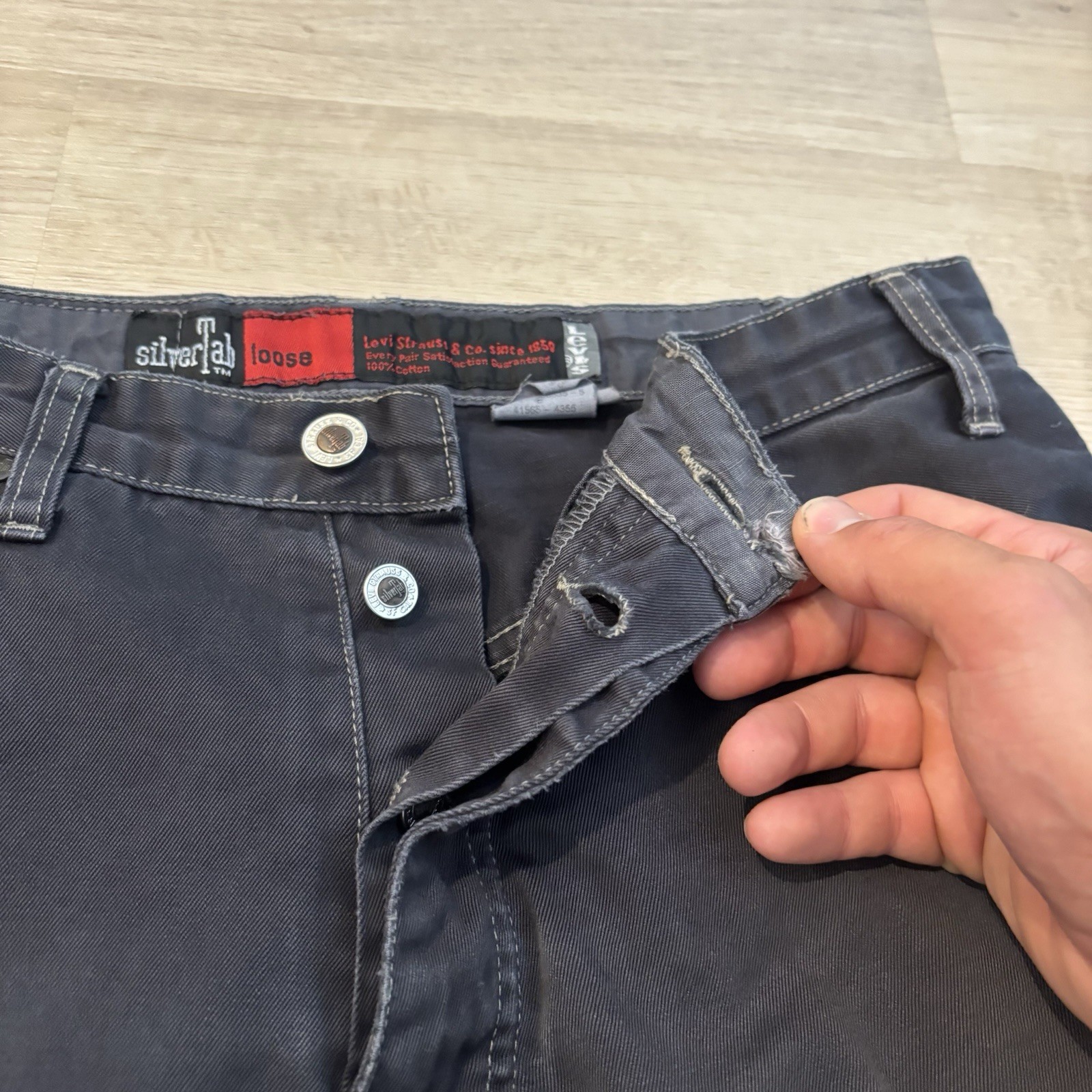 Vintage Levi Silvertab Loose Fit Jeans Men’s TAG 33×30 Gray Actual 30×29 *