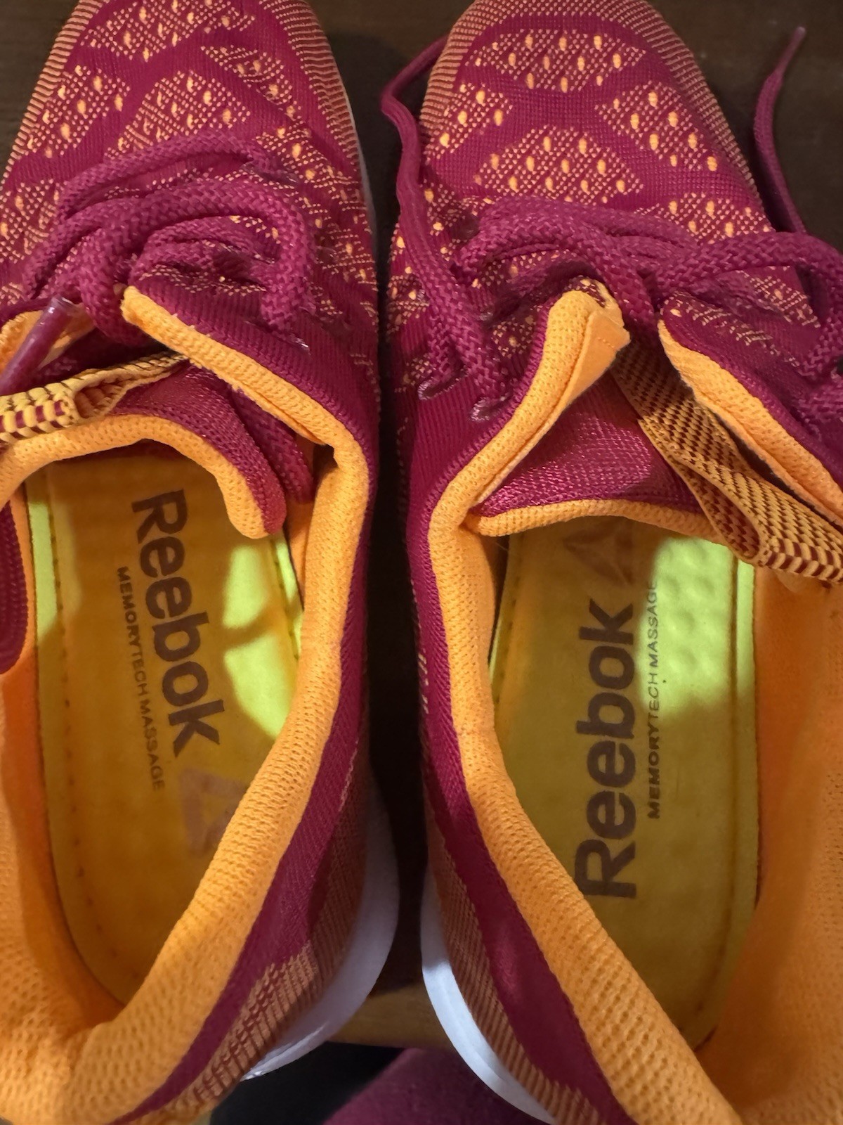 Reebok Unisex Low Top Lace-Up Sneakers Pink/Orange/White Rubber Outsole