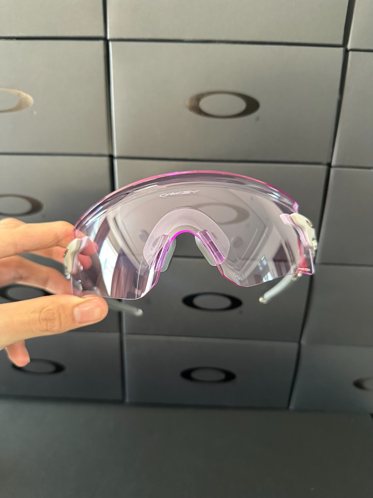 Oakley Encoder Sunglasses OO9471 Polished Clear Frame PRIZM Violet Lenses