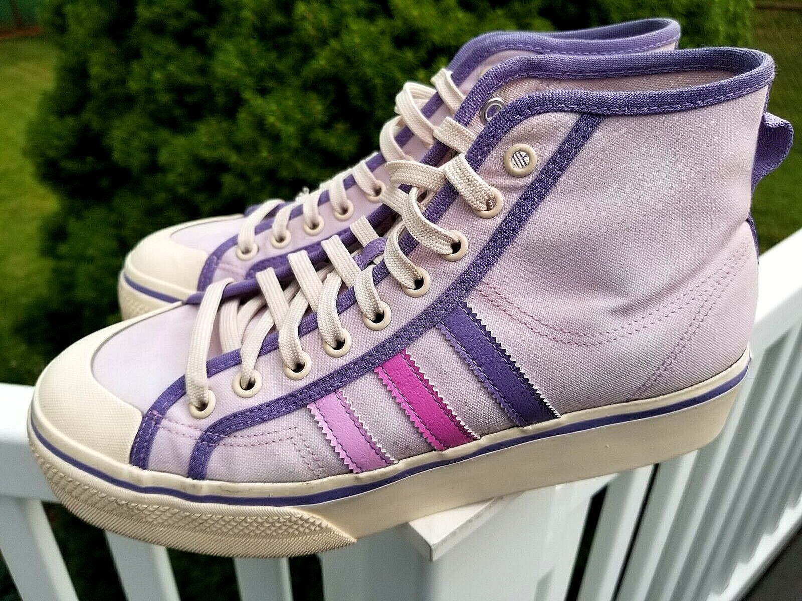 Women’s Adidas Originals Nizza Parley Mid Lavender Platform Shoes Size 10-1/2 US