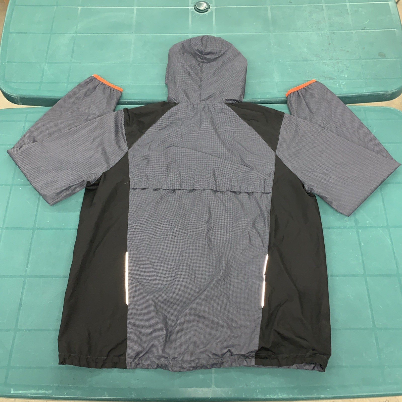 TekGear XXL Charcoal Gray/Orange Jacket Reflective Stash Pocket Skater Ravers