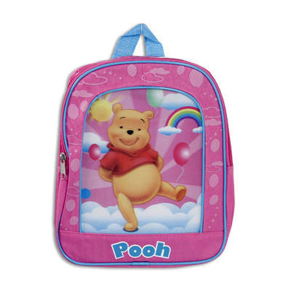 Backpack 11″ Winnie the Pooh Sun Cloud Rainbow Balloon Lenticular Pink NWT