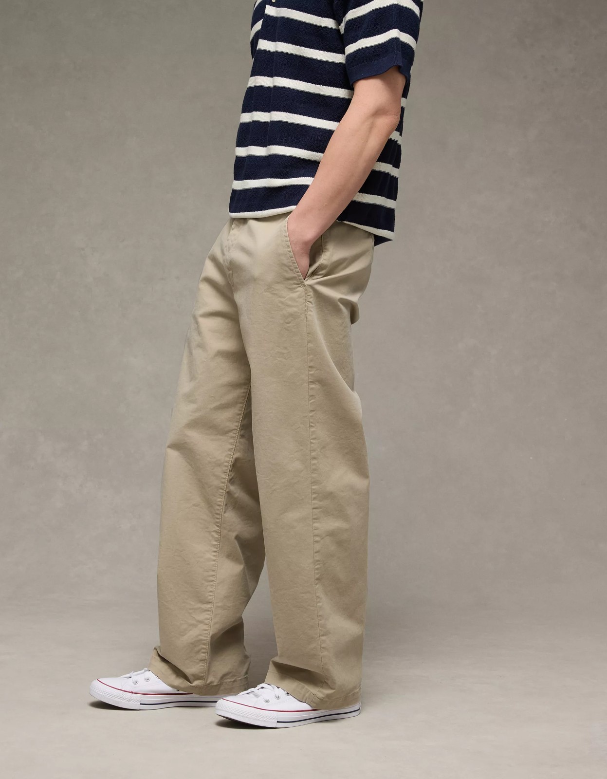 American Eagle Flex Baggy Lived-In Khaki Pant 32W 34L