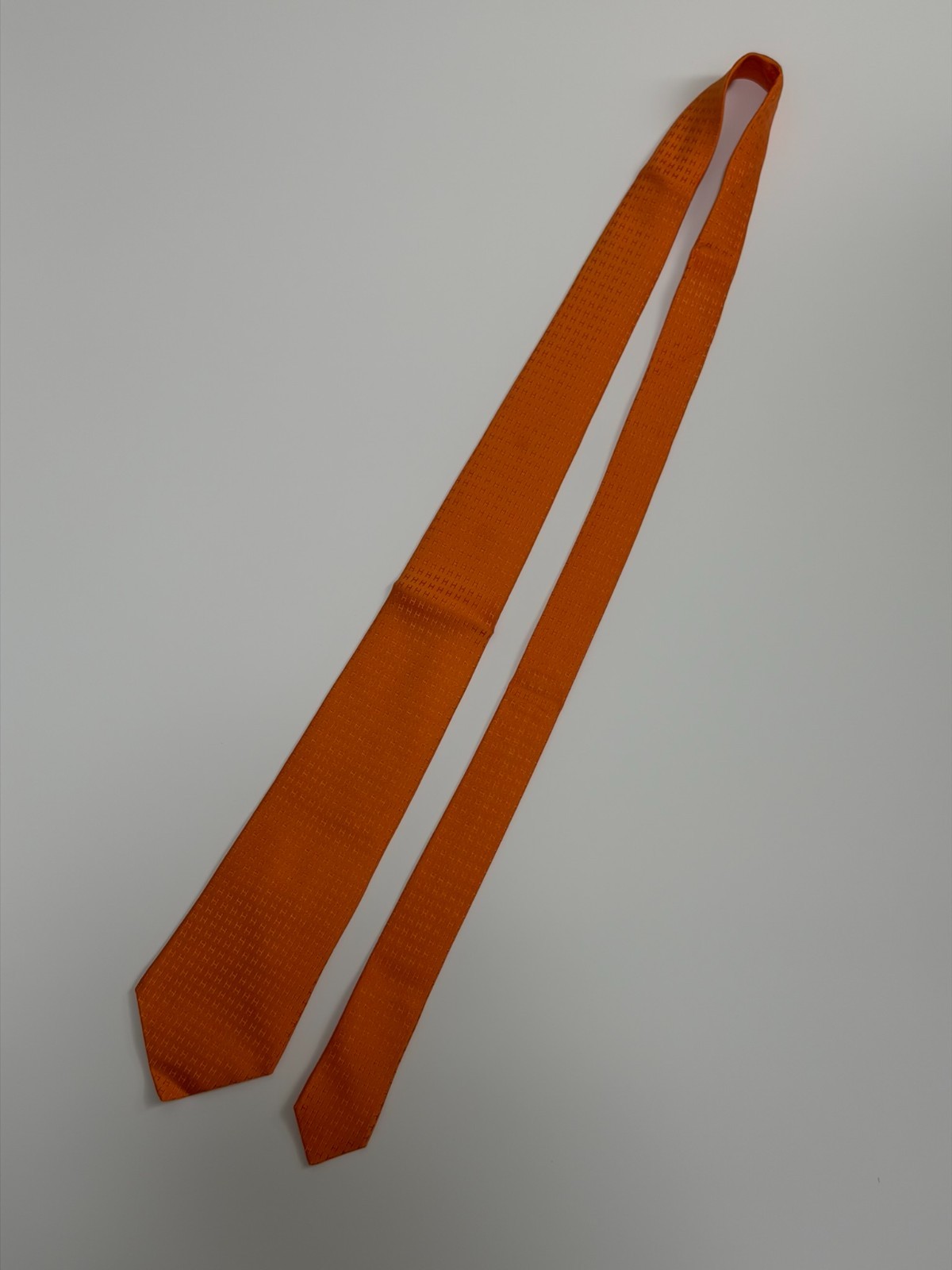 Hermes Silk Men’s Tie Orange excellent gift
