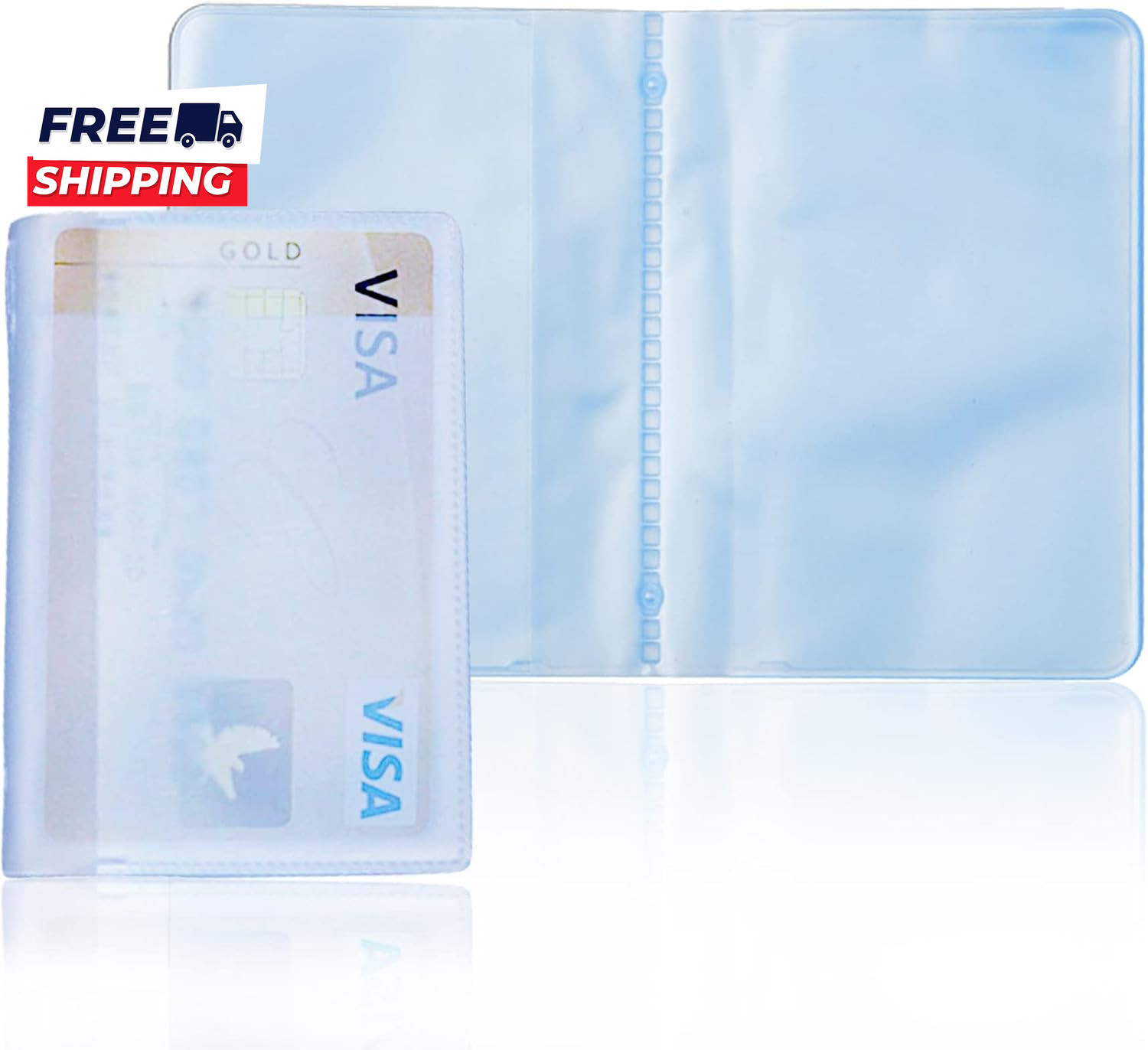 Plastic Wallet Insert Credit Card Holder Transparent (10 Page 20 Slots 2 Pack)
