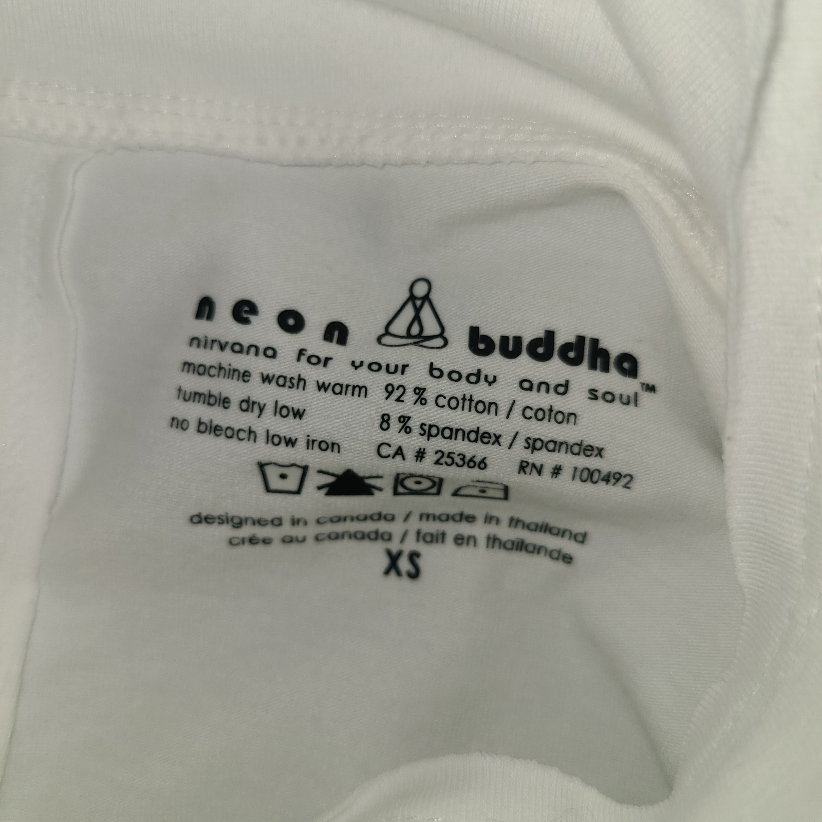 1925) NWOT NEON BUDDHA x-small white tee cotton top vest sleeveless new