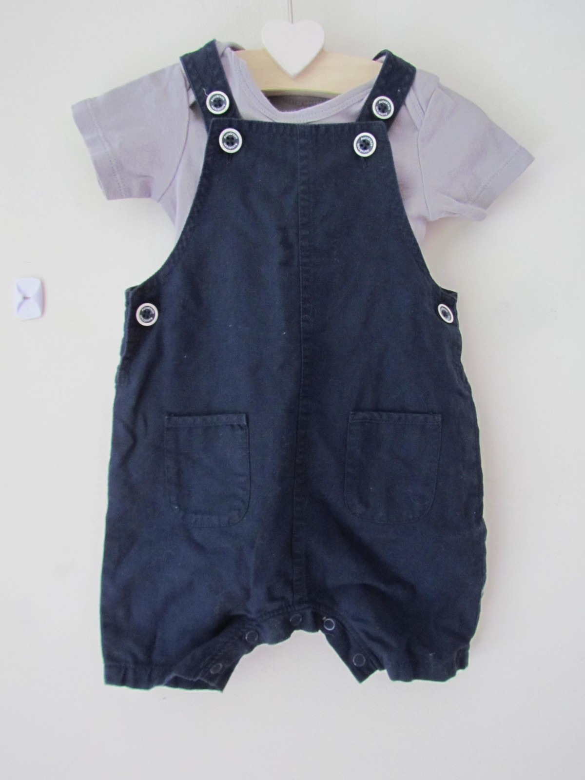 Baby Boys 6-9 months Shorts Dungarees & bodysuits x 2 outfits