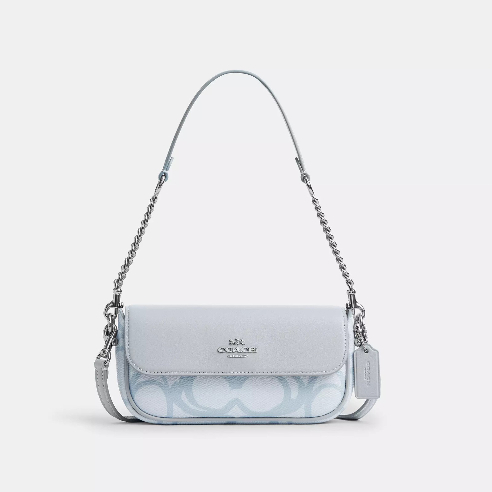 NWT Coach CBJ18 Hailey Flap Bag In Sketch Signature Canvas Smooth Leather $298