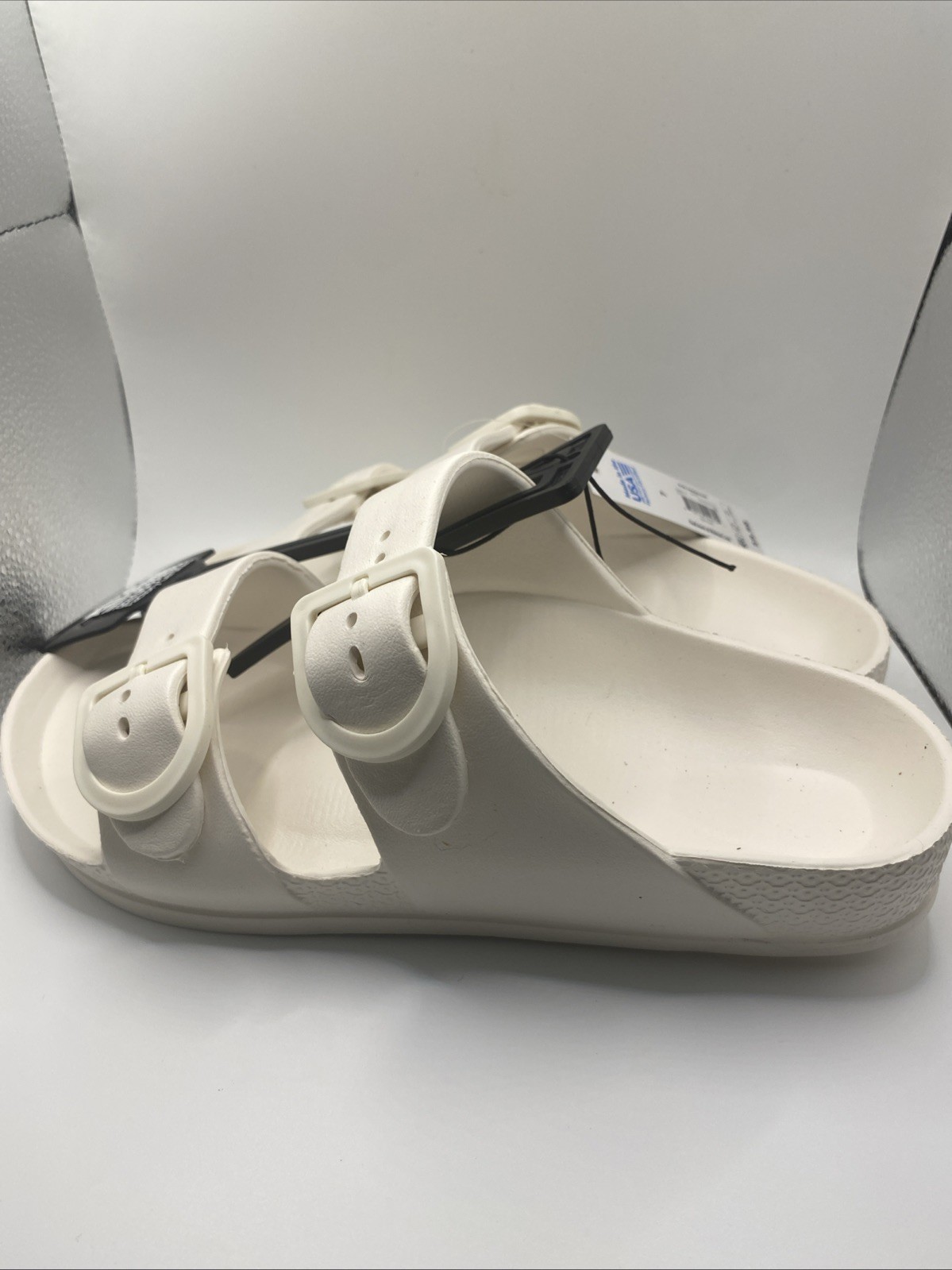 Slide Sandals 2 Buckle Flip Flops Cushion Off White Color Size 7 Women’s