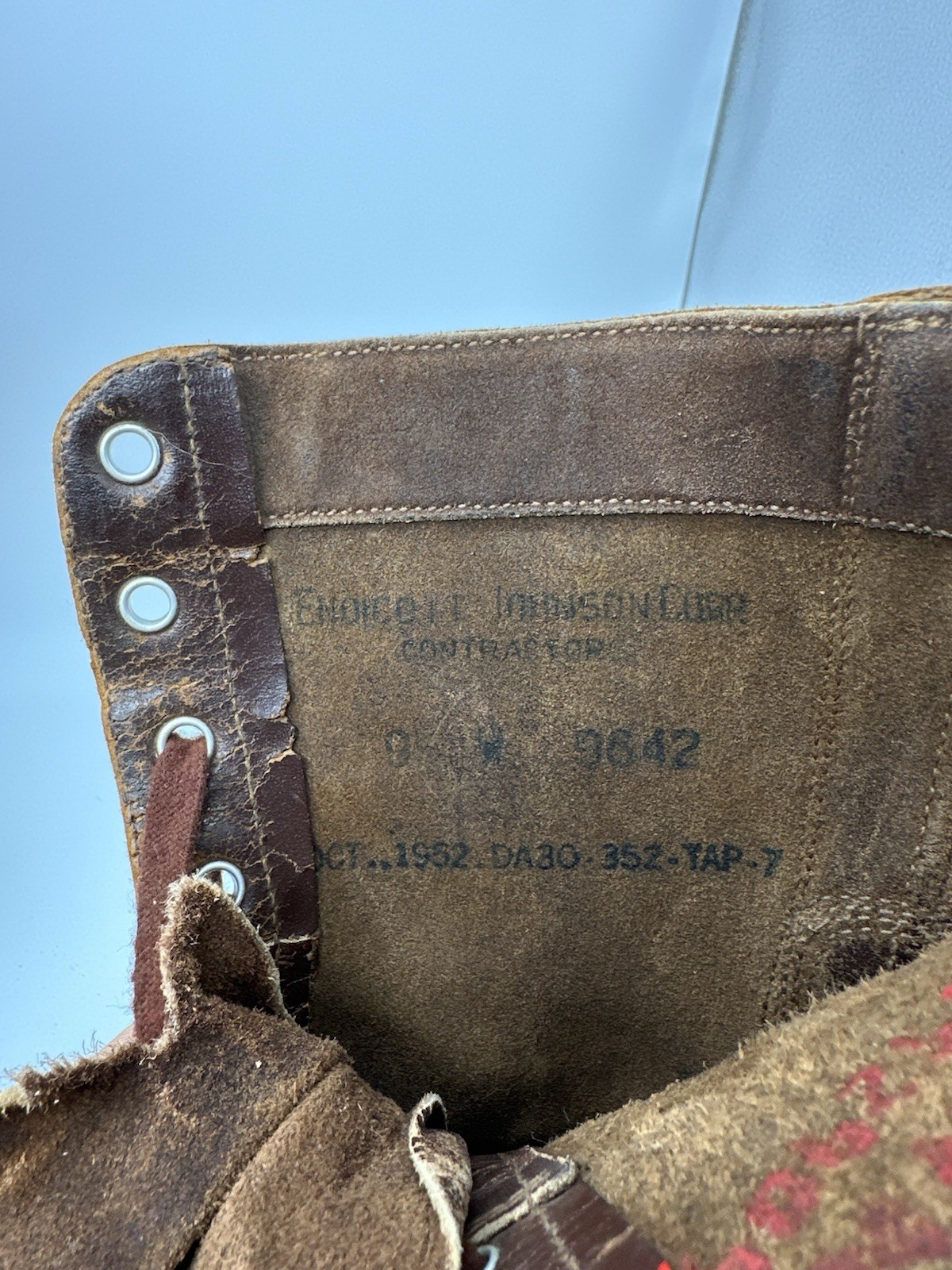 1952 Korean War US Army Paratrooper Jump Boots Men size 9.5 W Leather Named