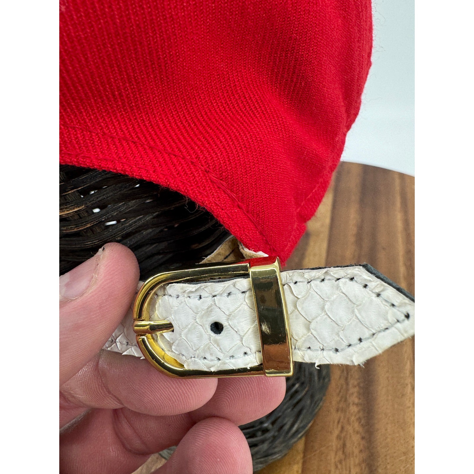 Mitchell & Ness Dre Mack Houston Rockets Hat Red White Python Brim Just Don