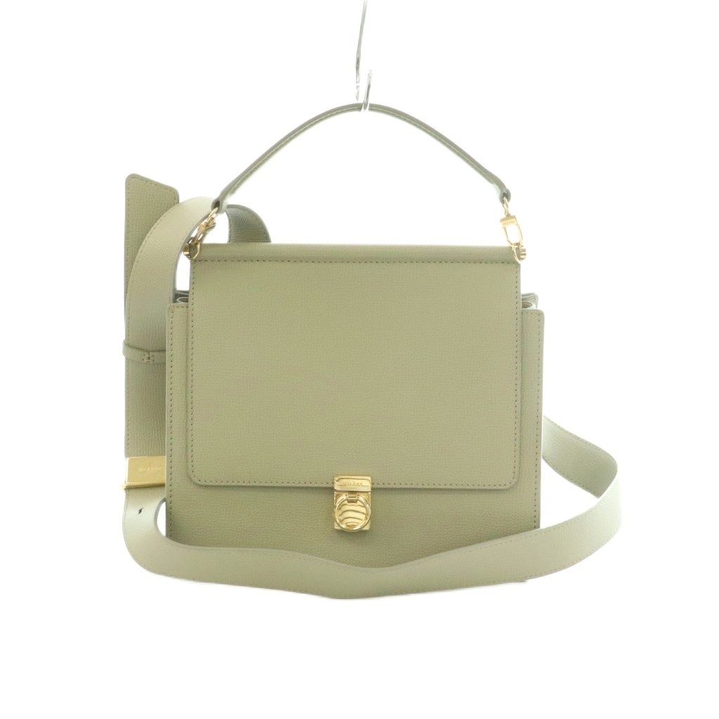 POLENE Numero Sept Shoulder Bag Leather Flap Olive MI OS from Japan