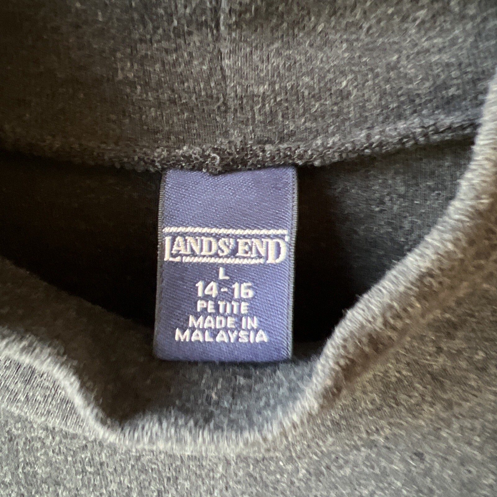 Land’s End Black 100% Cotton Baumwolle Sweater Dress Large 14-16 Petite