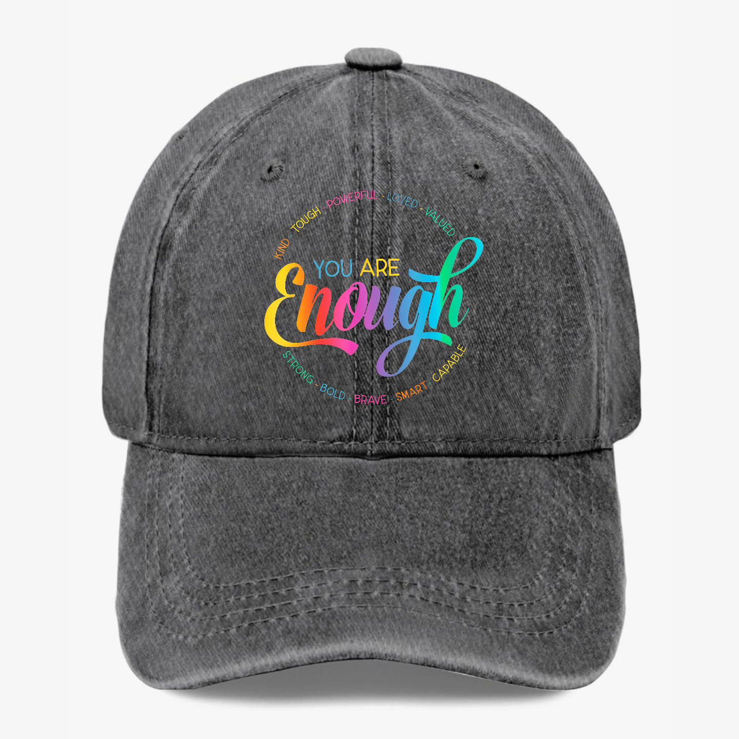 You Are Enough Hat Inspirational Positive Quote Washed Cap Gift for Women
