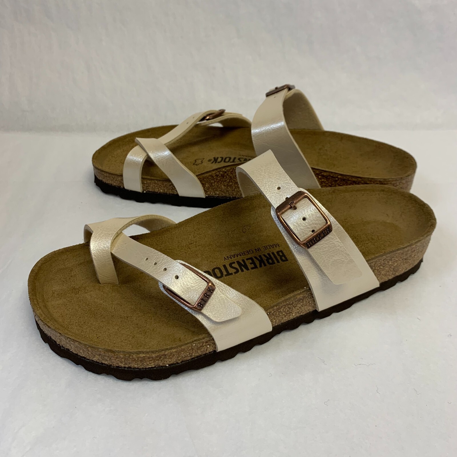 Birkenstock New with Box Mayari Graceful Pearl White Birko-Flor Reg Select Size
