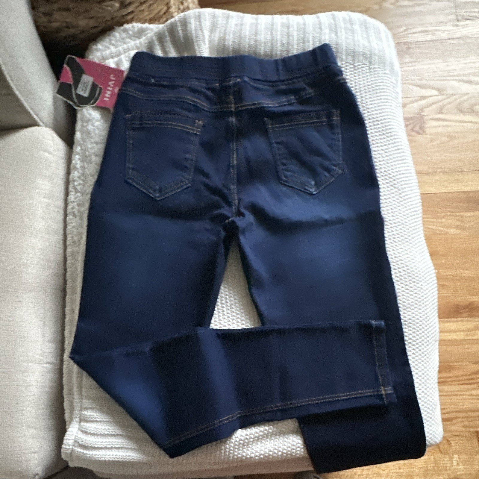 JVINI Women’s Dark Wash Pull-On Skinny Jeans Stretch 5-Pocket Size M