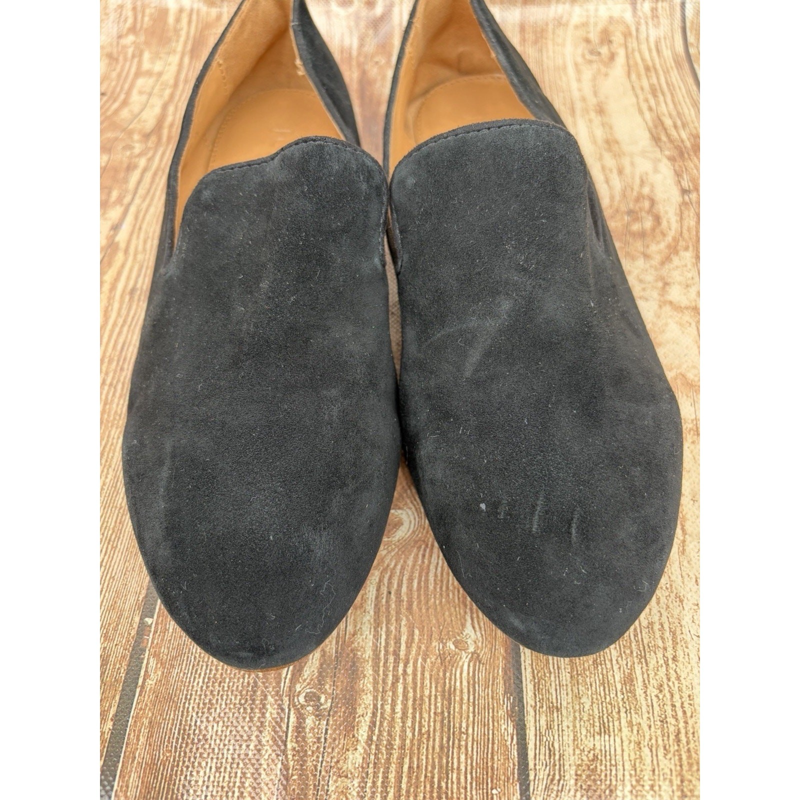 J.CREW Black Leather Slip On Flats Comfort Lightweight Women’s Size 6.5