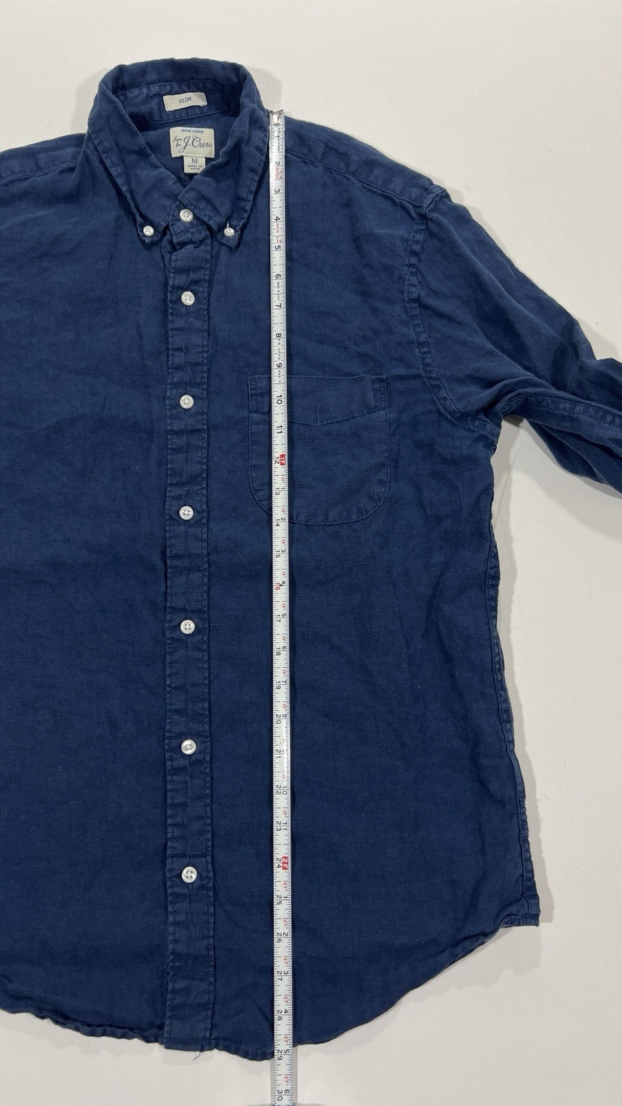 J.Crew Baird McNutt Irish Linen Slim Long Sleeve Button Down Shirt Mens Medium