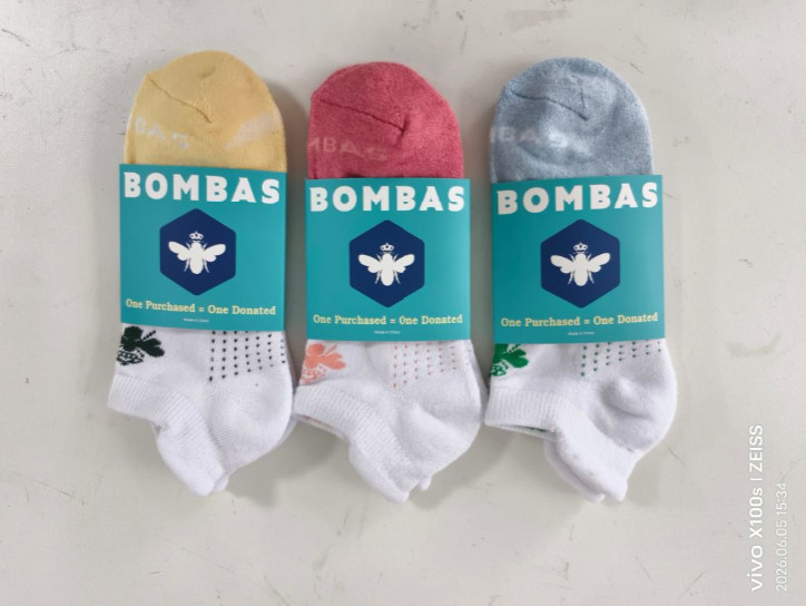 3 pairs/Set Bombas Women’s Solid Honeycomb Ankle socks – Size Medium 8-10.5 NEW