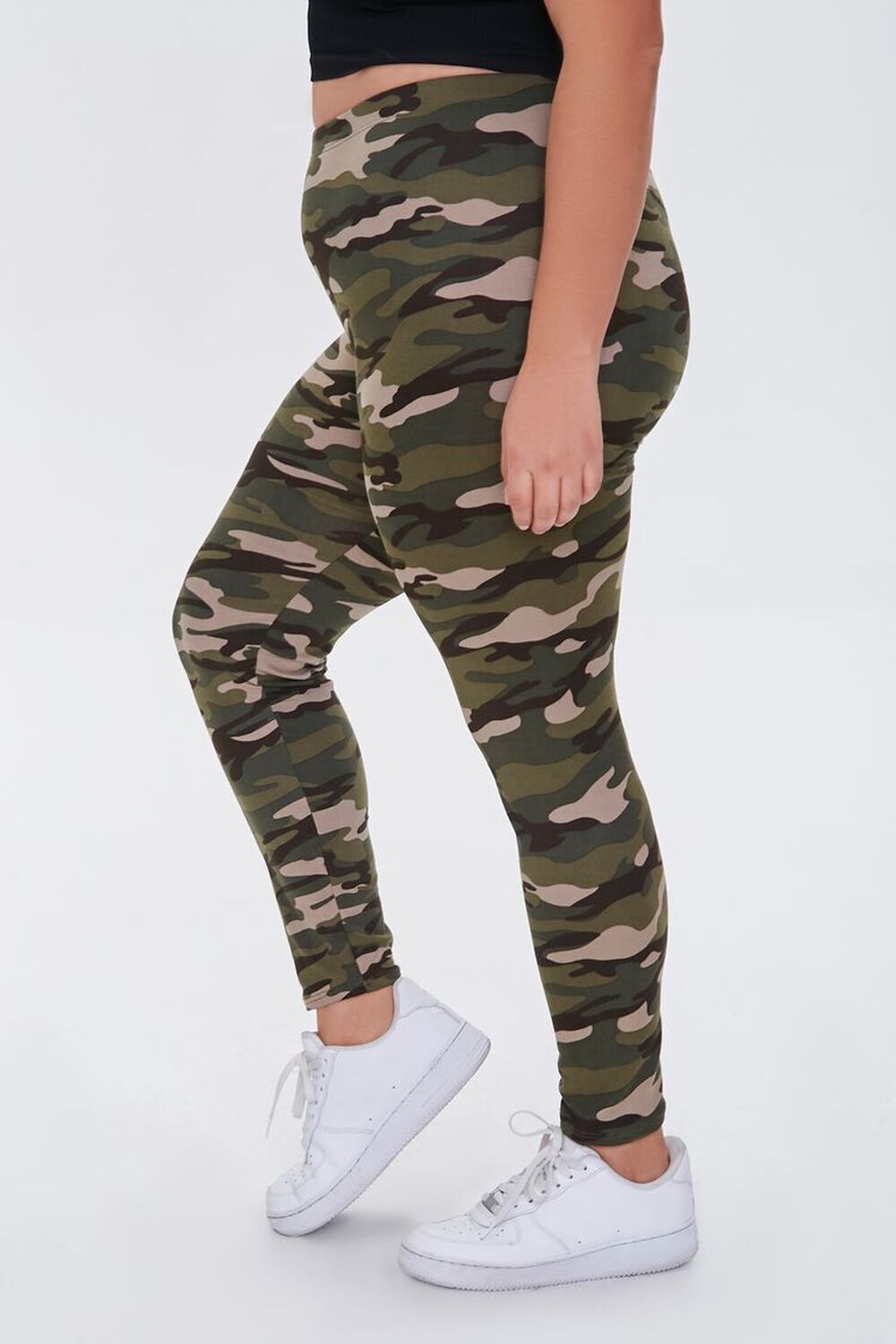 Jack David Women’s Plus Size Army Green Camo Camouflage Soft Leggings 1X-2X-3X