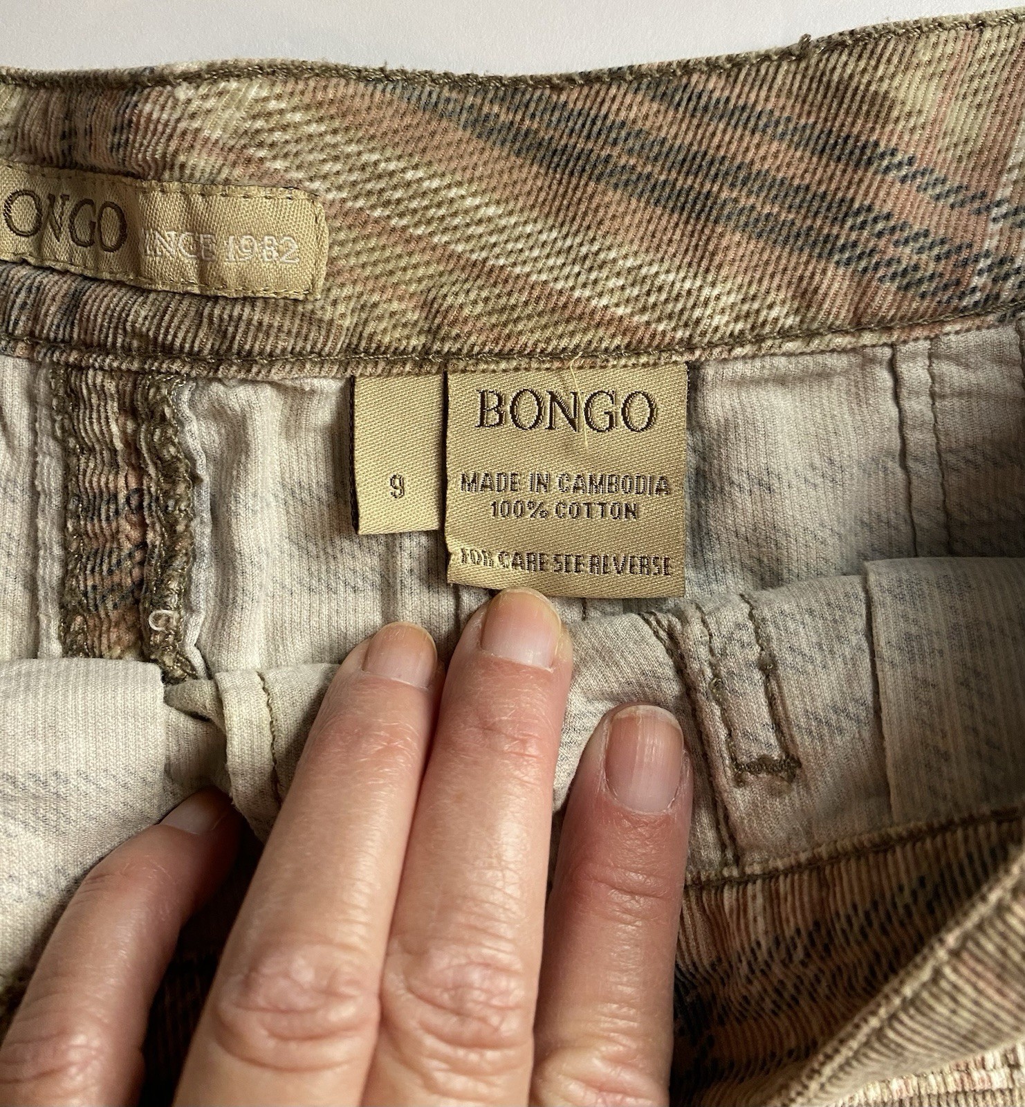 Bongo Junior’s Plaid Corduroy Pleated Short Skirt Pockets Button Size 9