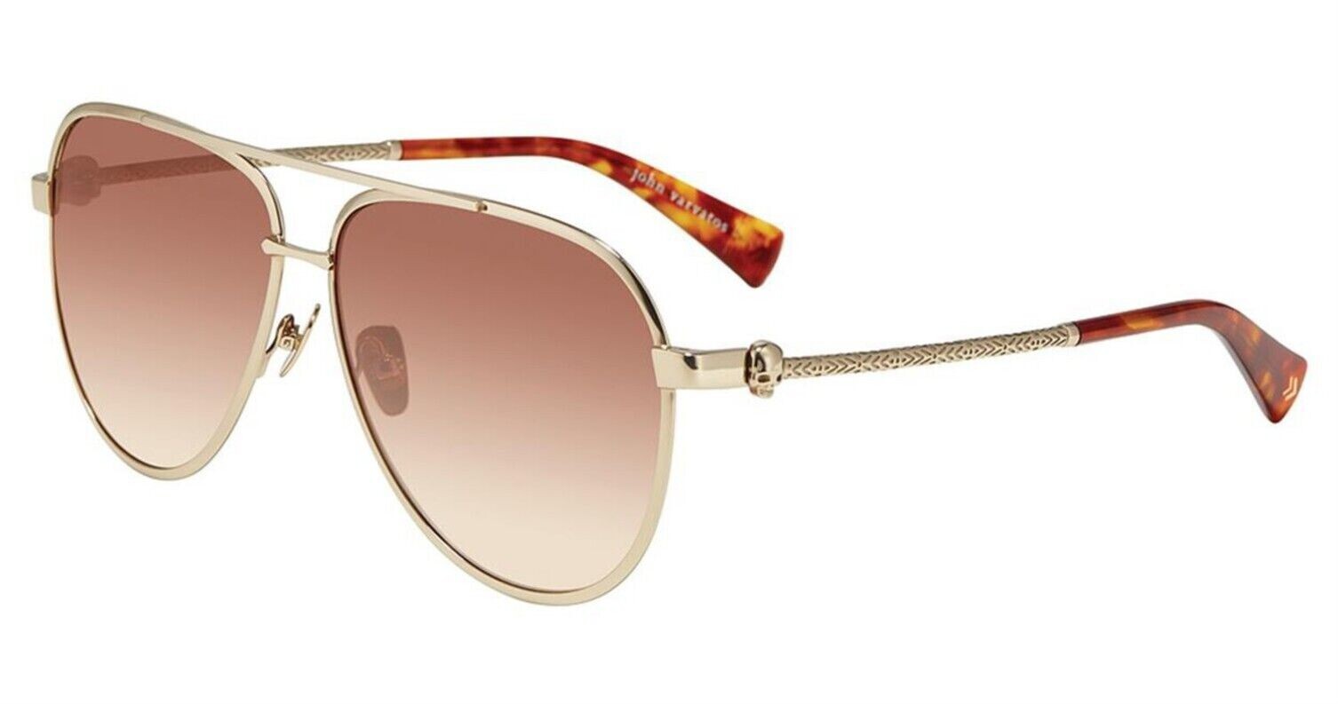 JOHN VARVATOS V546 GOLD LARGE MEN’S AVIATOR SUNGLASSES EYESIZE 63-13-145 JAPAN