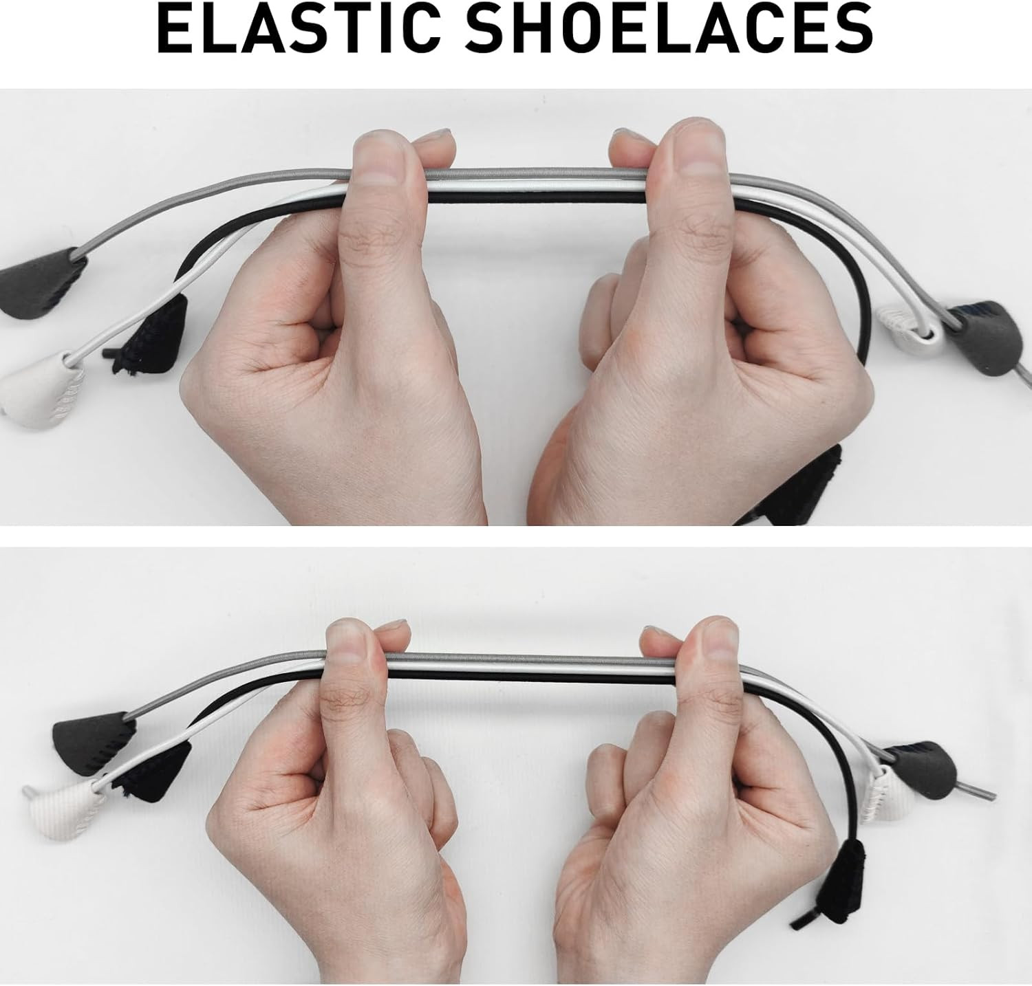 2Pairs Elastic Shoelaces for Hey Dude Shoe, No Tie Bungee Stretchy Shoe Laces
