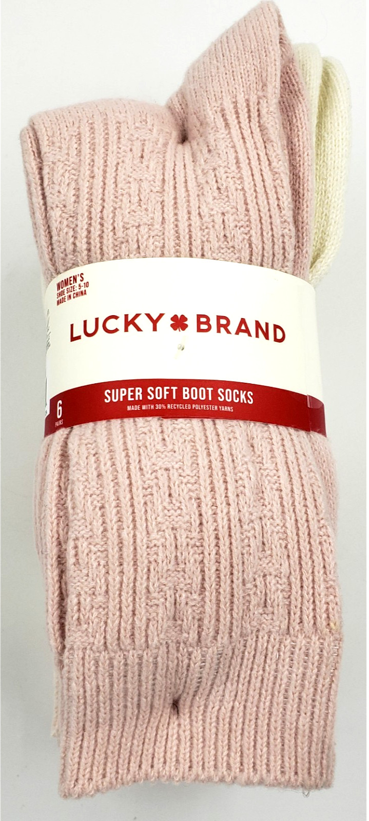 SUPER SOFT WOMENS BOOT CREW SOCKS LUCKY BRAND COZY 6-PACK YOUR CHOICE! SZ 5-10