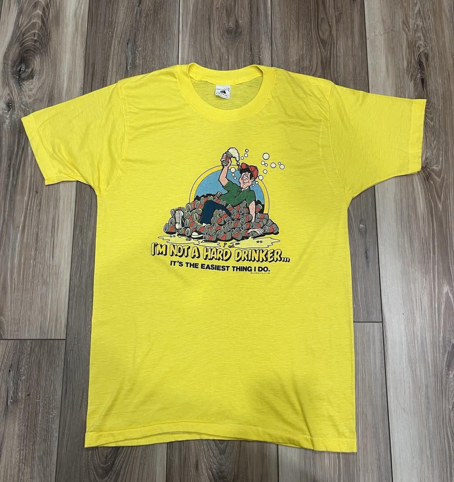 Vintage 80s “I’m Not A Hard Drinker”Cartoon “18 x 26.5” Beer. UniPrint Co 82.