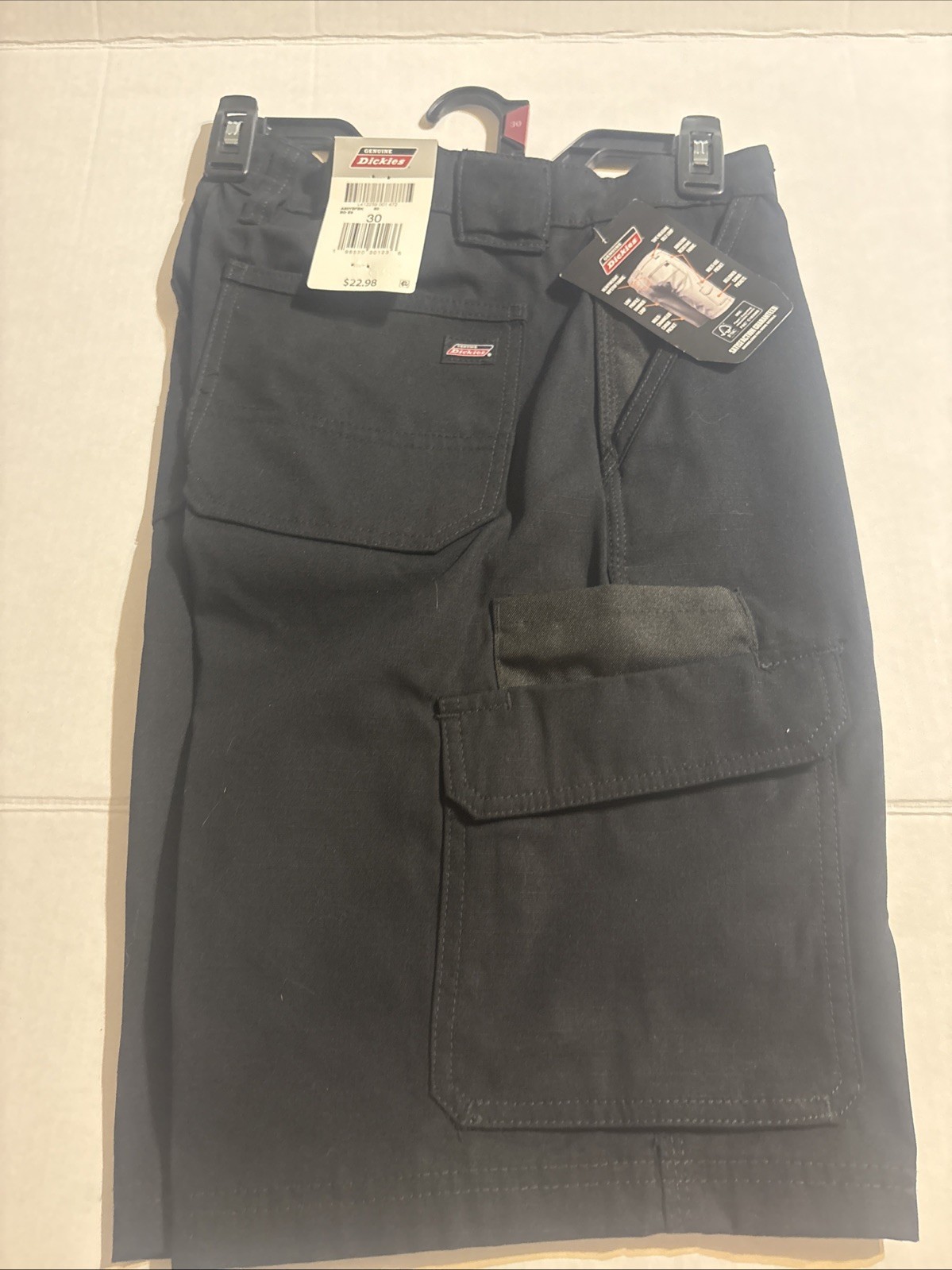 Dickies Black Ripstop Ultimate Cargo Shorts – Relaxed Fit/Temp Cooling Men’s 30