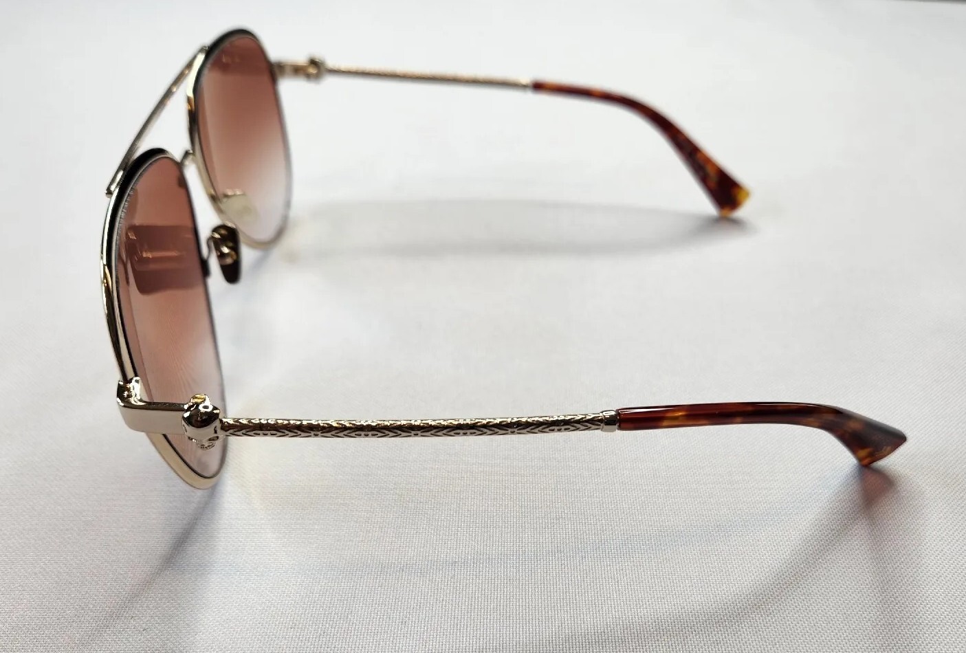 JOHN VARVATOS V546 GOLD LARGE MEN’S AVIATOR SUNGLASSES EYESIZE 63-13-145 JAPAN