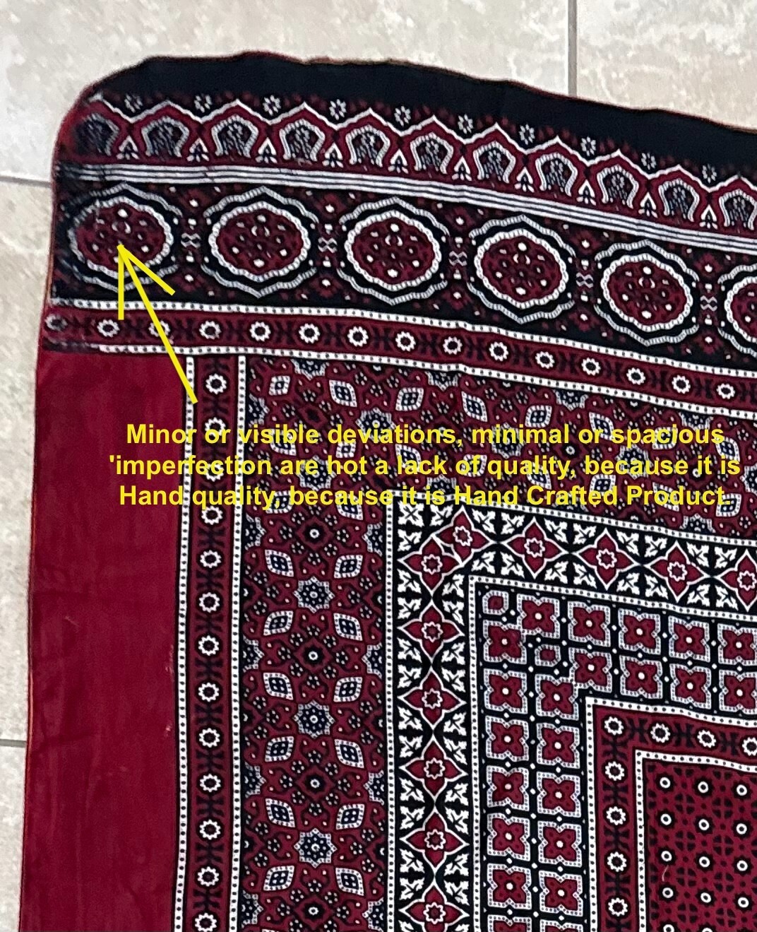 Sindhi Ajrak Traditional Pakistan & Rajasthan India US Seller Multicolor 42″X78″
