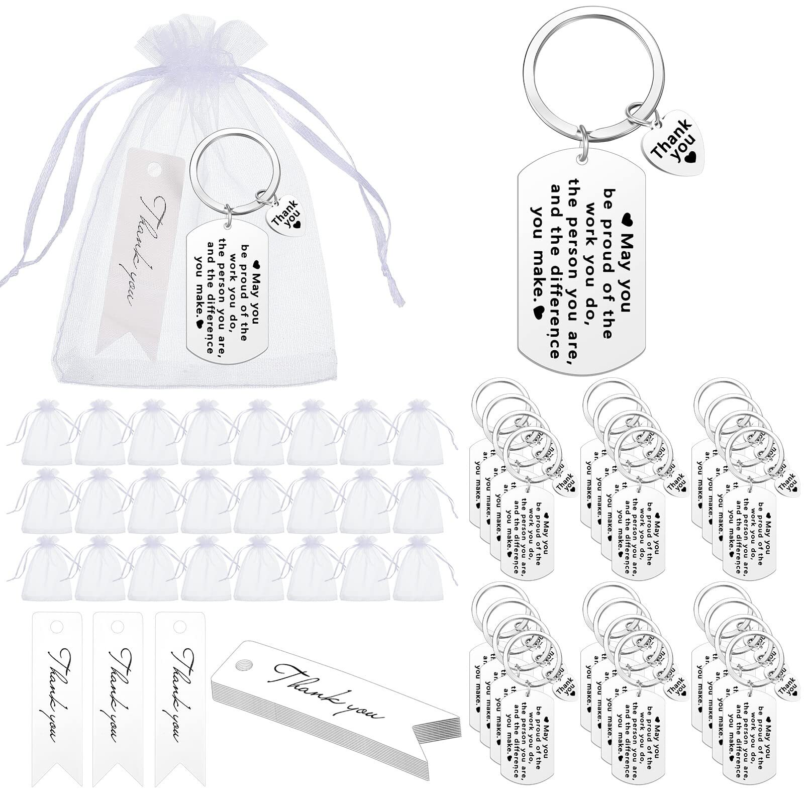 72 Pcs Employee Appreciation Gift Bulk for Coworker Thank You Gifts Keychains…
