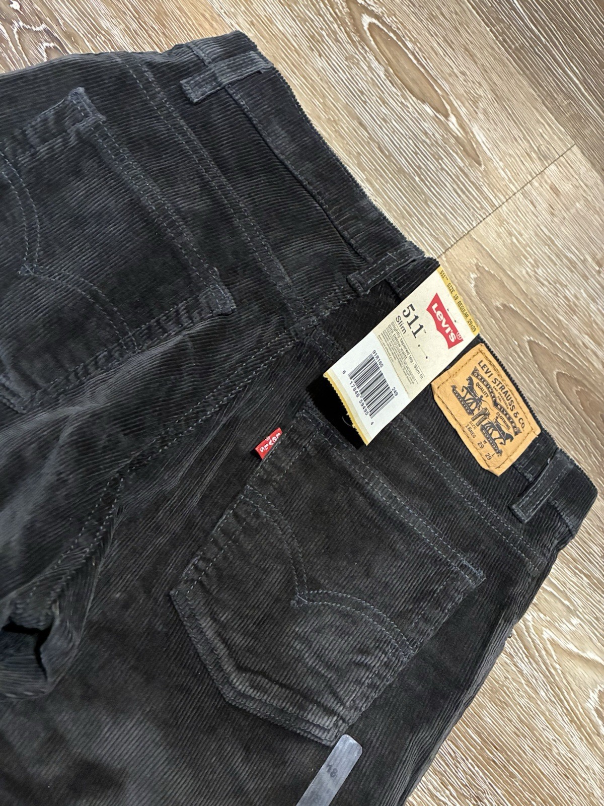 NWT Levi’s 511 Slim Corduroy Pants Boys 18 Reg 29×29 Graphite Pants