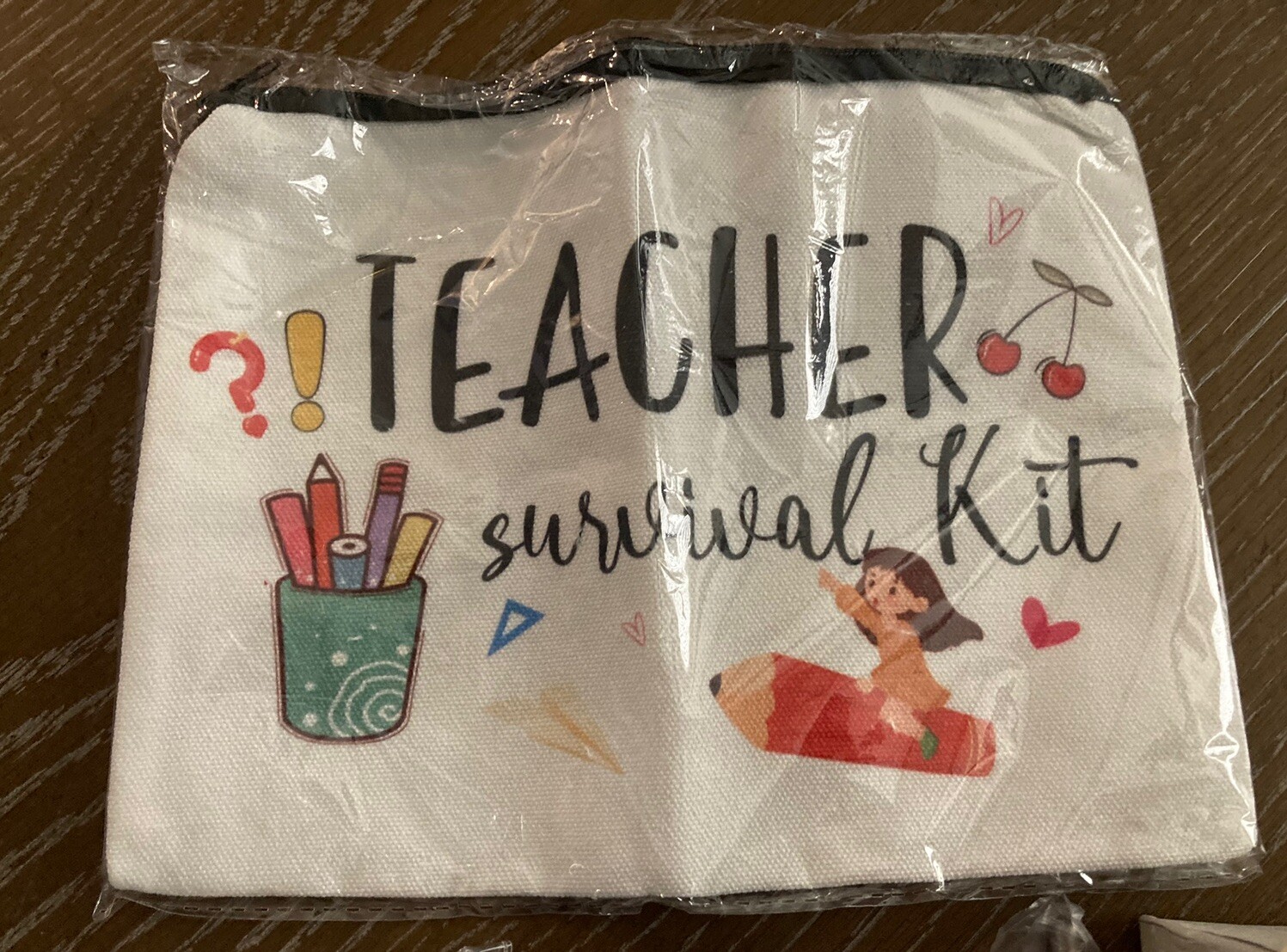 Teacher Survival Kit Appreciation Gift Pencil Pouch Cosmetic Socks Thermal Cup