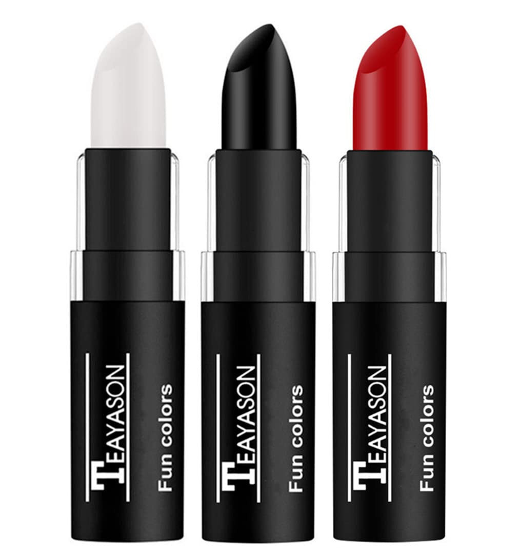 3 PCS Makeup Clown White Cream-Blendable Stick-Eye Black Sticks Face Body Paint