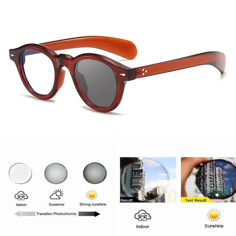 Men Women Round Retro Photochromic Reading Glasses Outdoor Sunglasses New