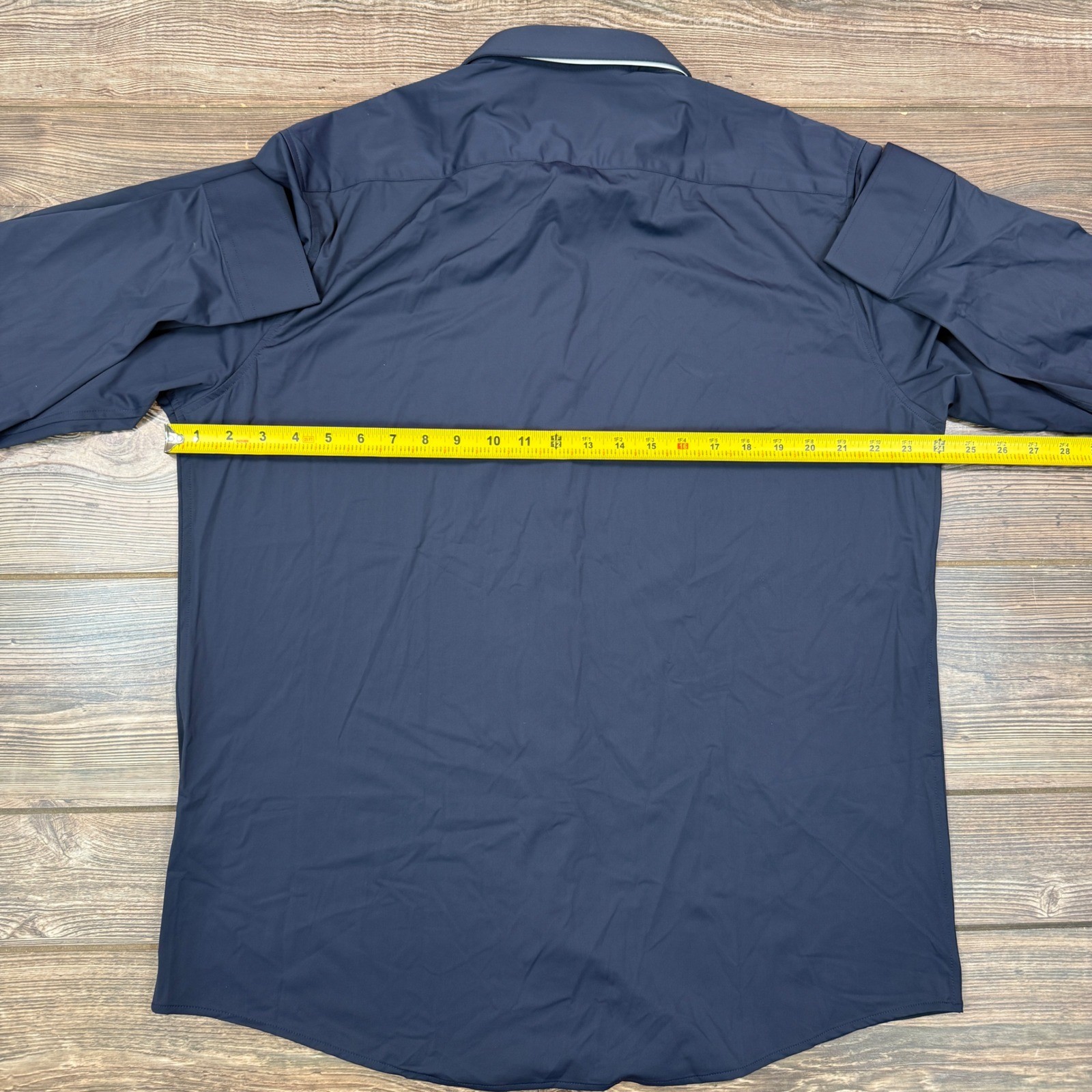 Collars & Co Mens Size XL Apex Performance Dress Shirt Navy Blue Stretch NEW
