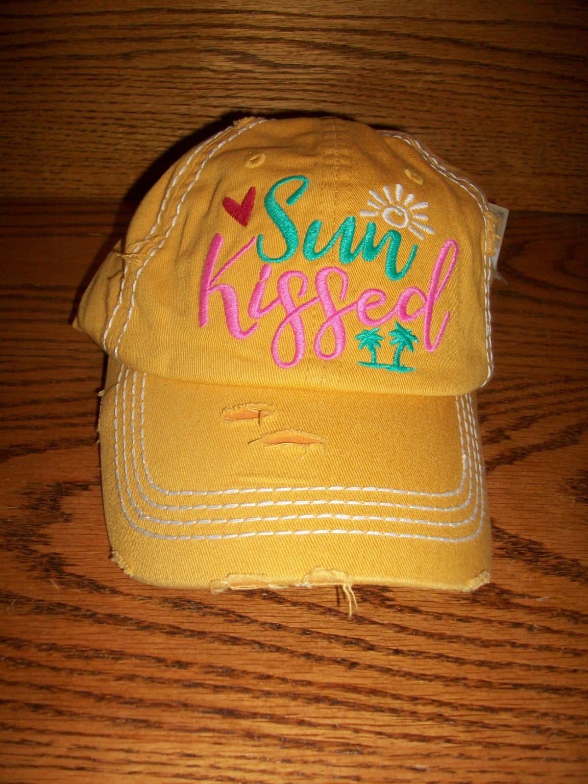 Kbethos YELLOW “Sun Kissed” Cap Hat Distressed Adjustable-NWT-Ships FREE