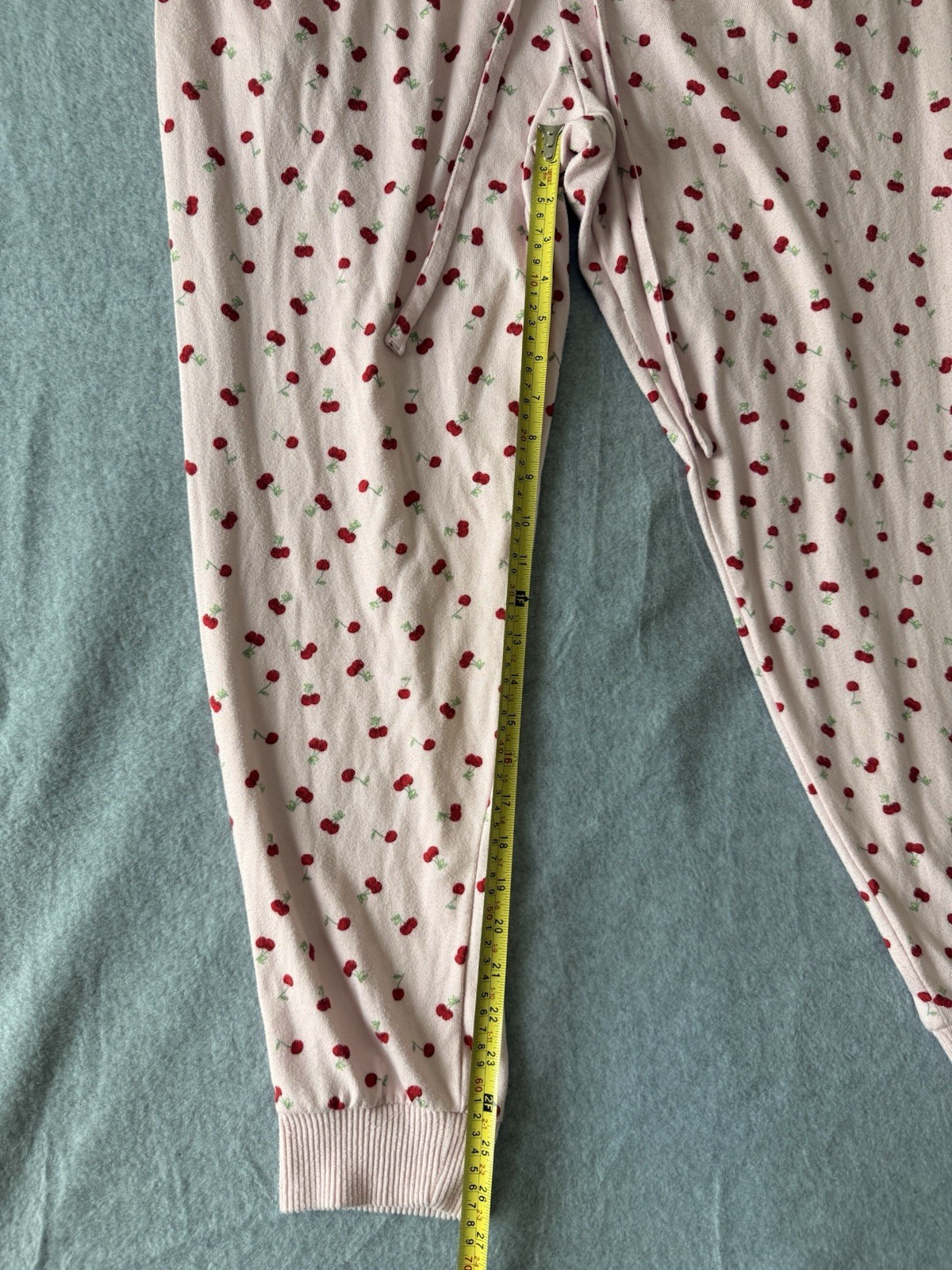 Joyspun Girls XL (16-18) Pink Cherry Print Jogger Lounge Pants Pockets
