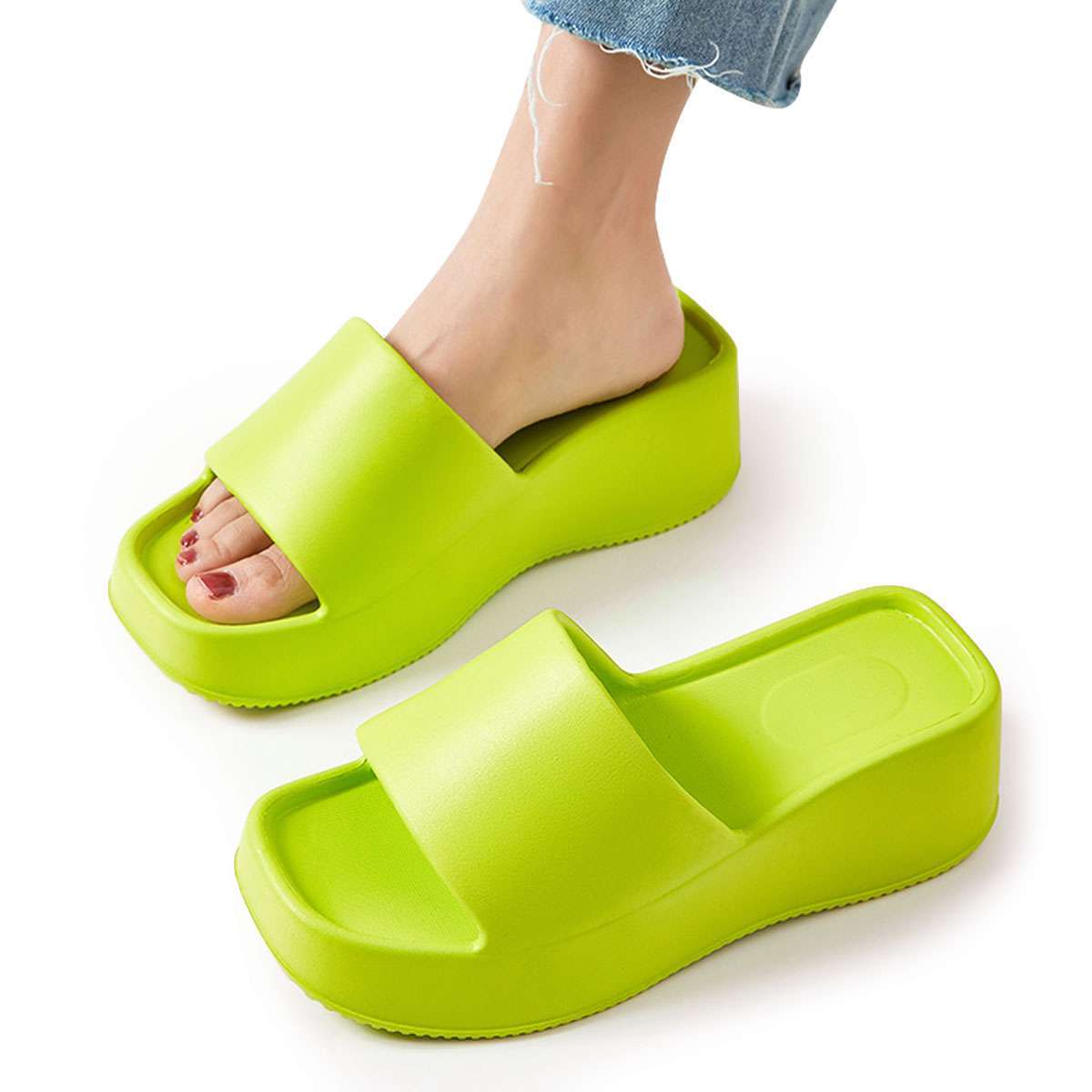 Womens Wedge High Heels Summer Platform Slippers Shoes Casual Peep Toe Sandals