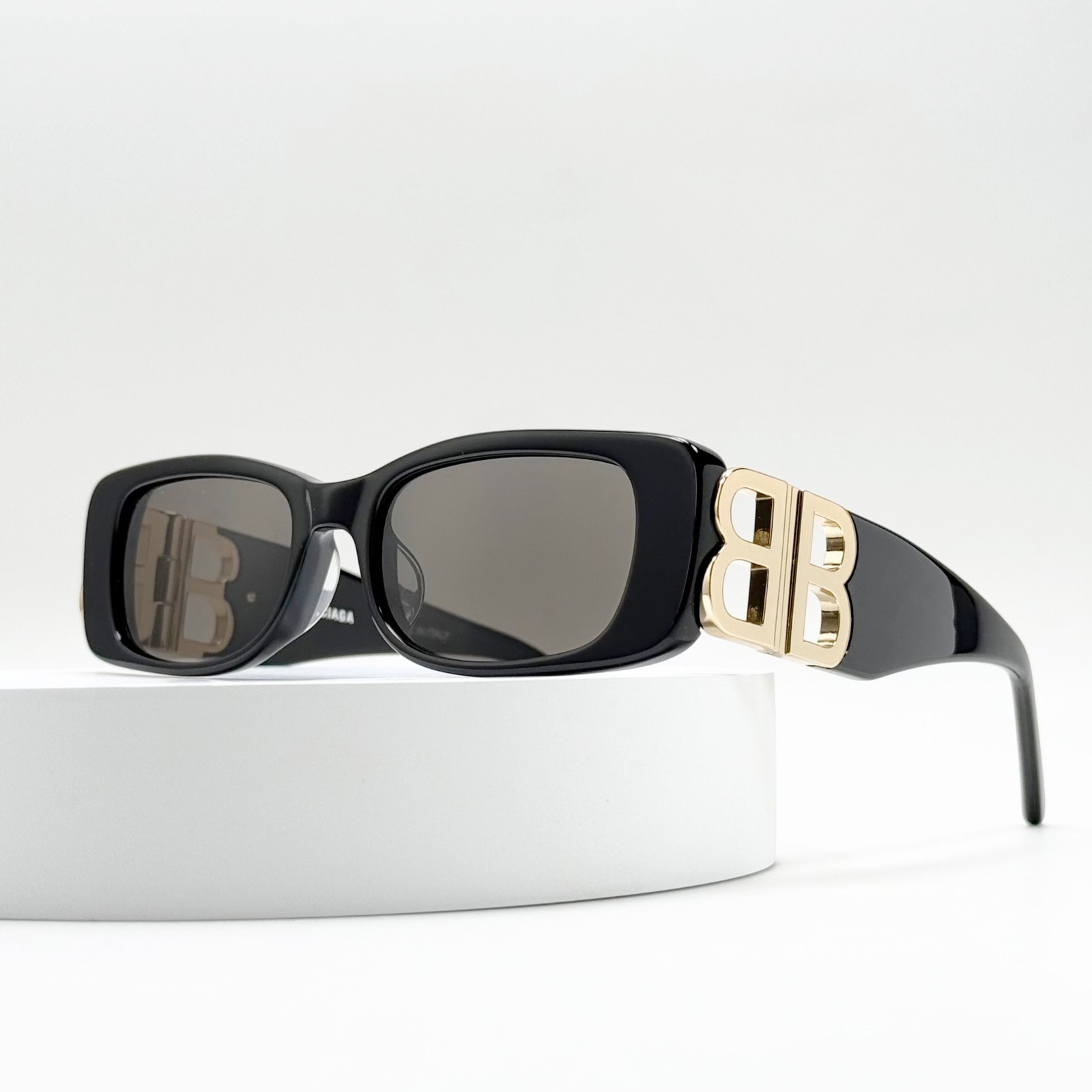 BALENCIAGA BB0096S 001 Black Rectangle Sunglasses Women’s 51mm UV Shade