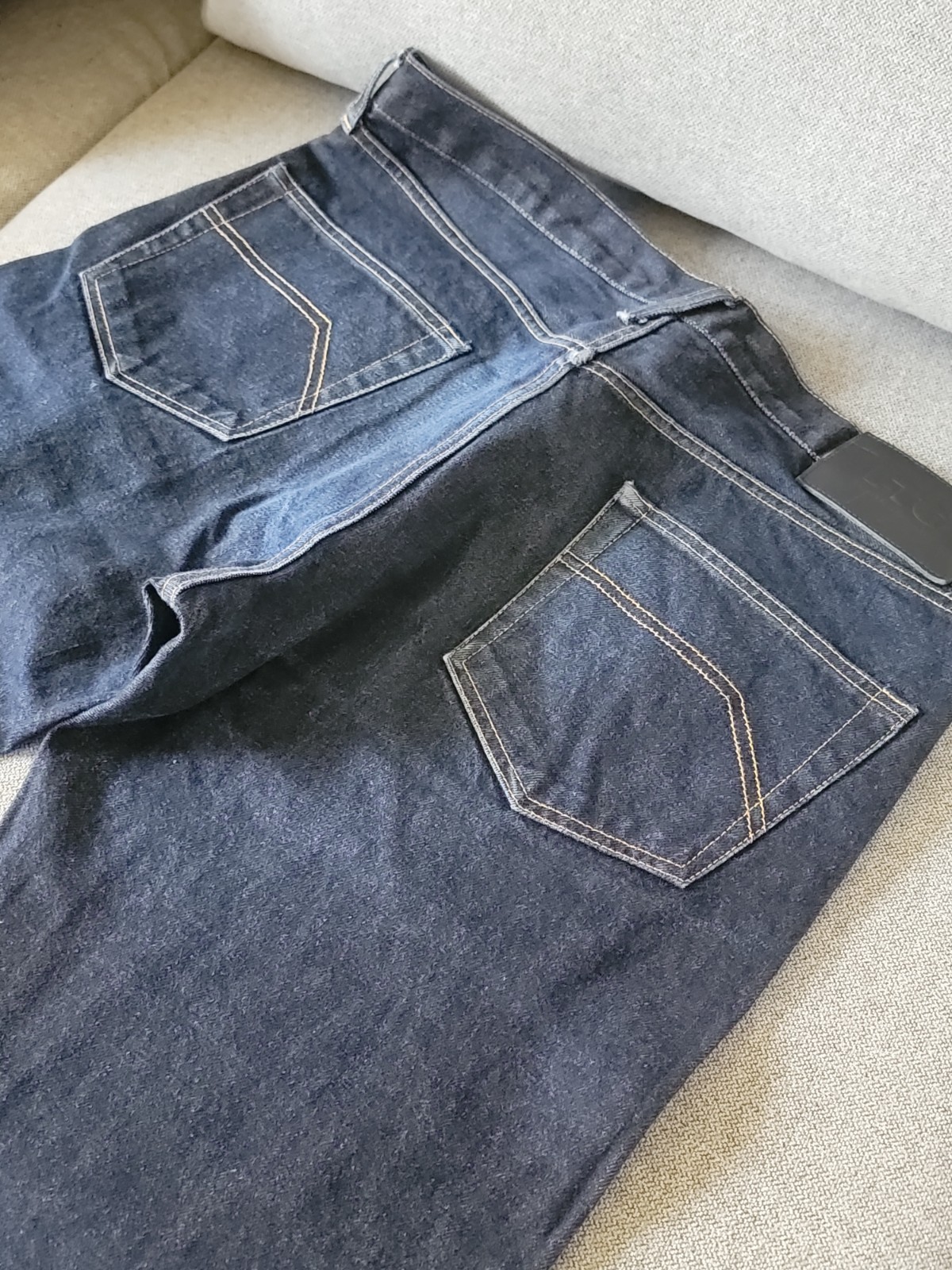 Sz L 36×31 FTC For The City Japan Made Raw Denim Jeans Indigo FADED PATINA GREAT