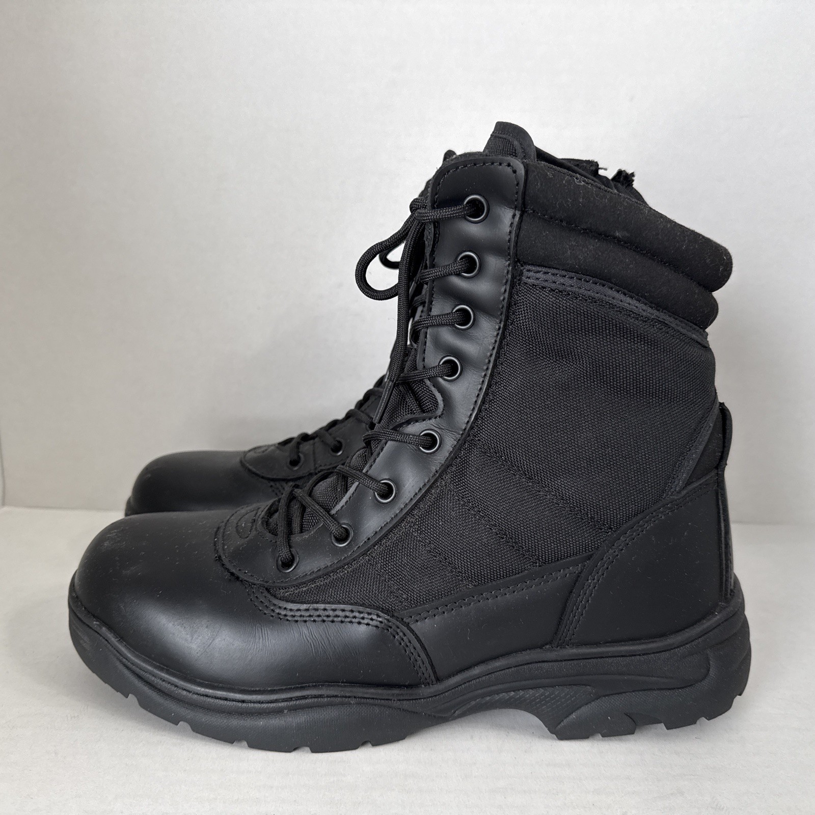 Nortiv 8 Trooper Men’s Military Tactical Lace Up Boots Size 10 Solid Black Work