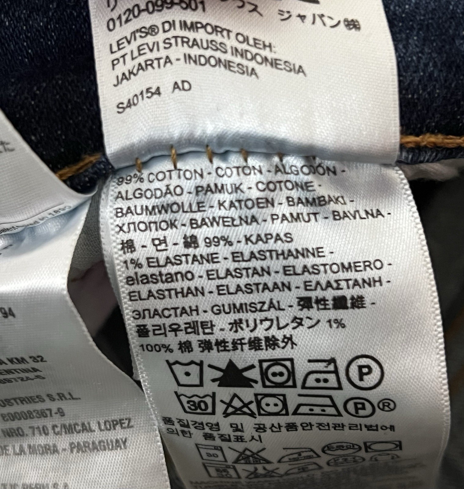 Levi’s 519 Men’s Size W36/ L32 US High Rise Straight Leg Skinny Jeans Blue