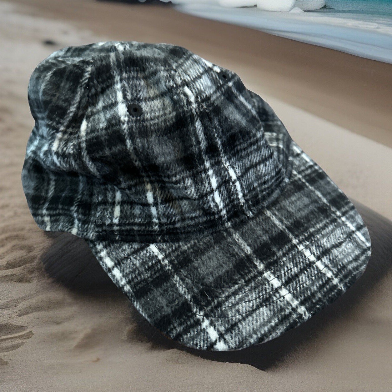 Old Navy Women Black/Gray/White Cap Flannel Feel Adjustable