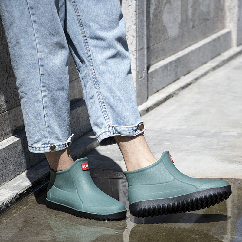 Men’s Short Rain Rubber Boots Waterproof Ankle Deck Shoe Fishing Garden Out Size