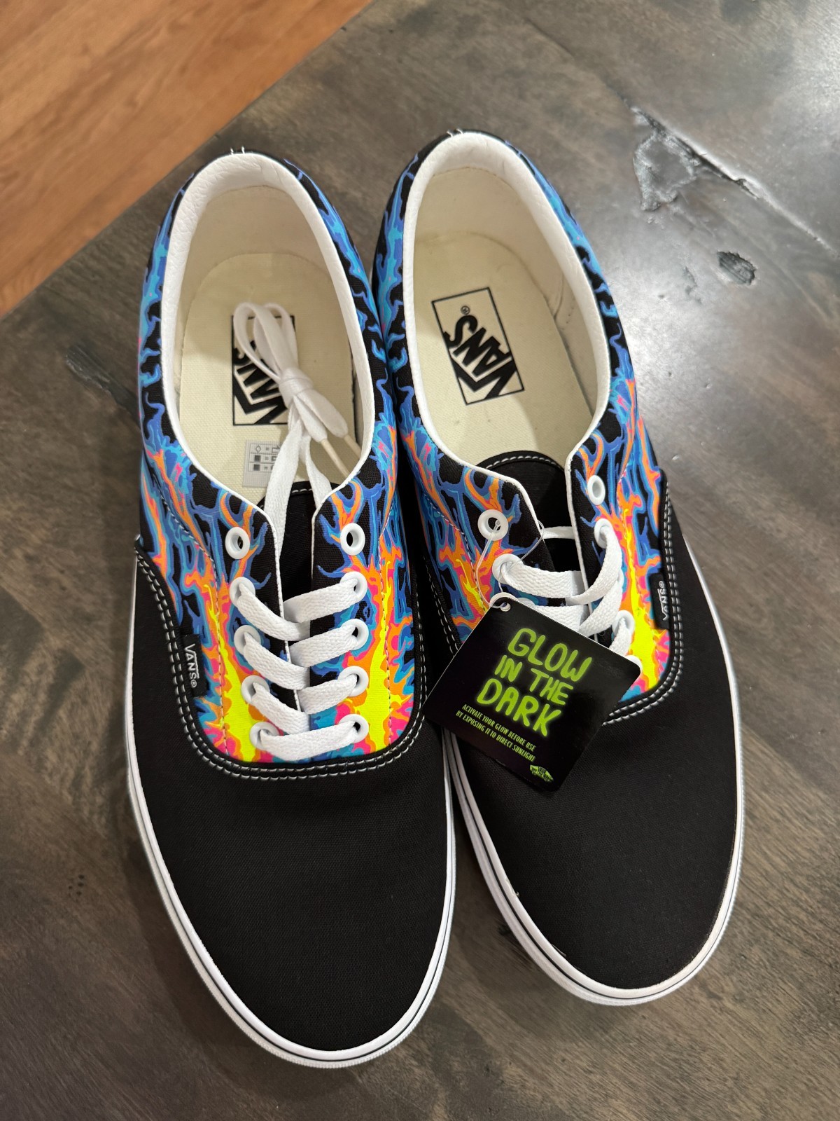 Vans Era ‘Electric flame’ Black Men size 7.5-13 SKU VN0A5JMLB03