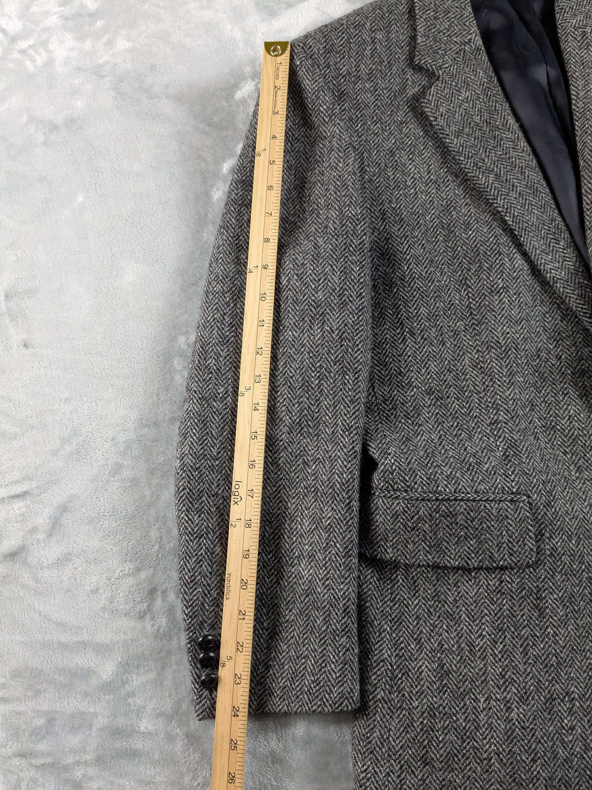 Harris Tweed Blazer Mens 40 Regular Herringbone Scotland Wool Sport Coat READ