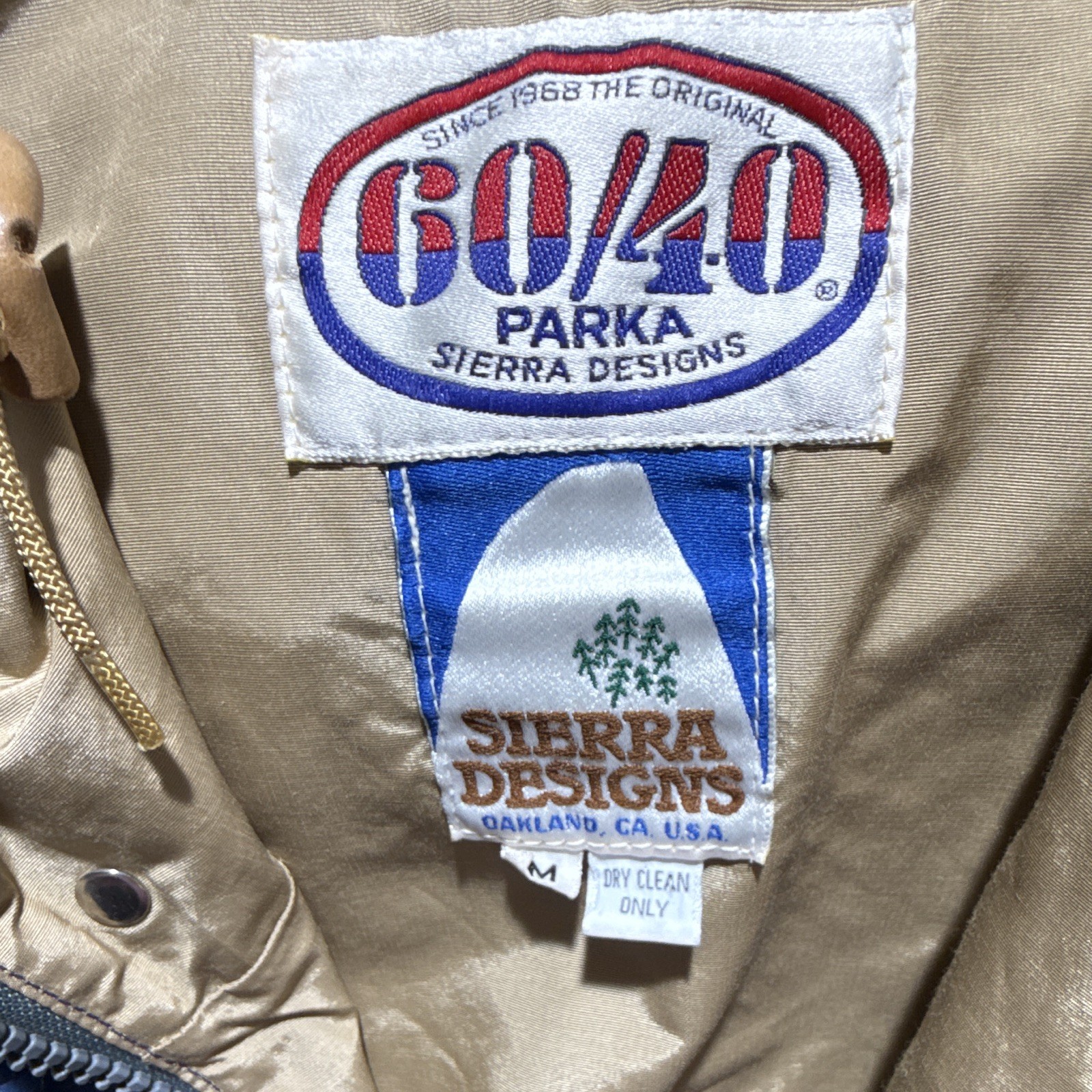 70s Vintage Sierra Designs Men’s 60/40 Parka Jacket M Blue Hooded Full Zip/Snap